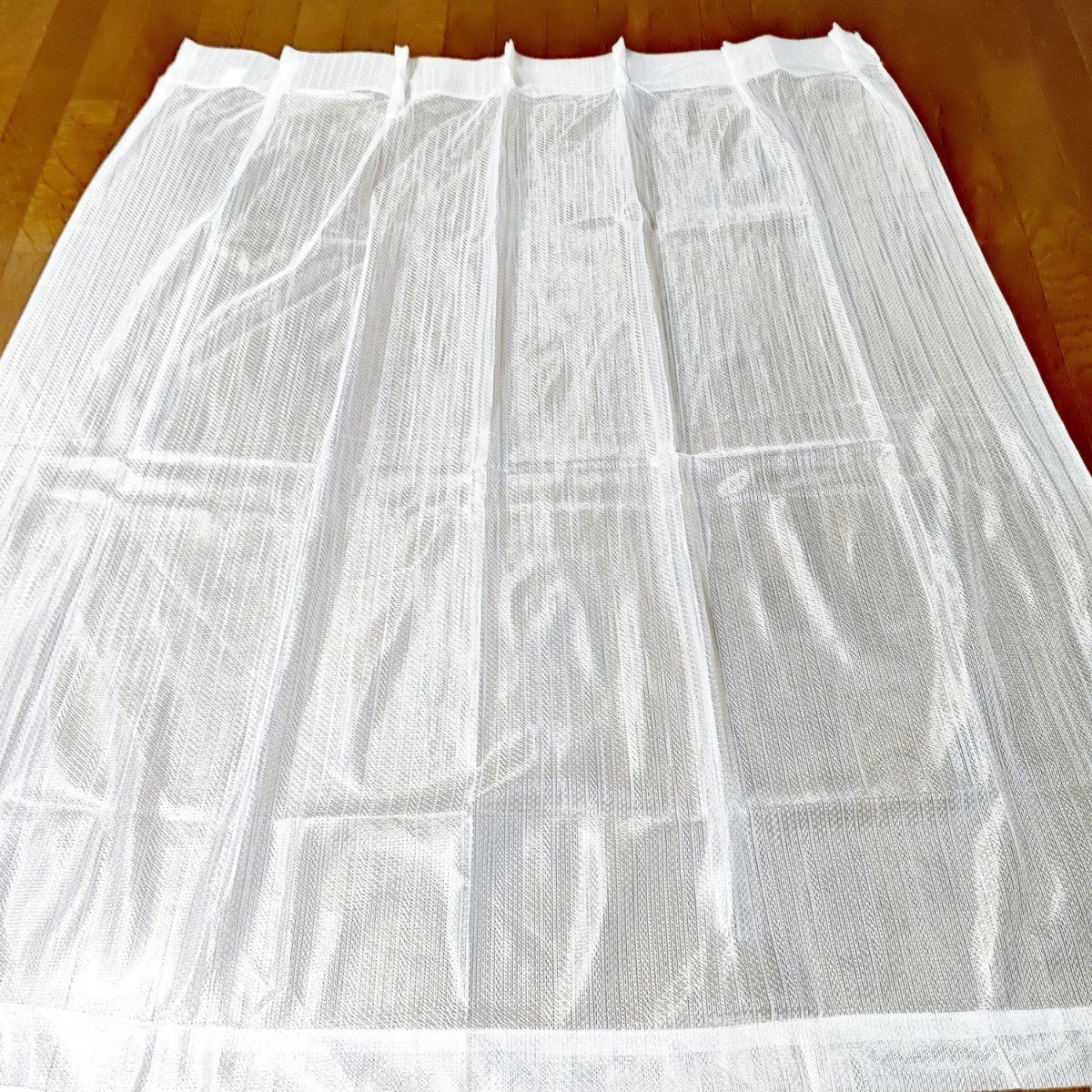 ミラーレースカーテン 2枚 アジャスターフック付 UVカット 100×133cm A柄_画像5