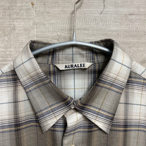  AURALEE オーラリー A23AS01LC 23AW SUPER LIGHT WOOL CHECK SHIRT チェックシャツ 3 【中目黒b11】_画像4