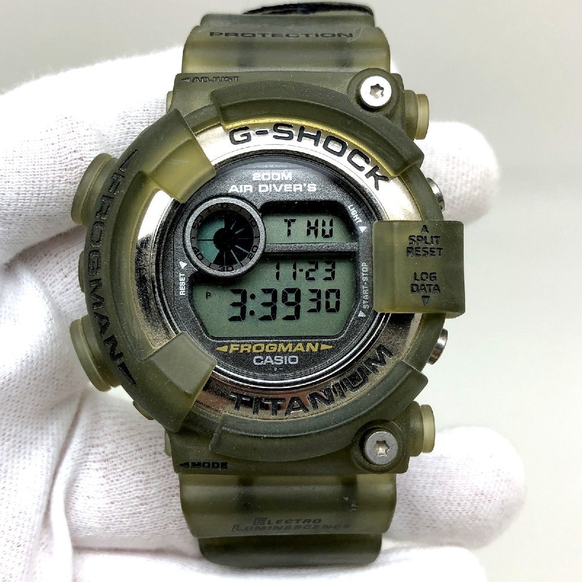 ジャンク扱い G-SHOCK ジーショック CASIO カシオ 腕時計 DW-8200MS-8T フロッグマン FROGMAN メンインスモーク【ITHDBDS5CI1A】_画像1