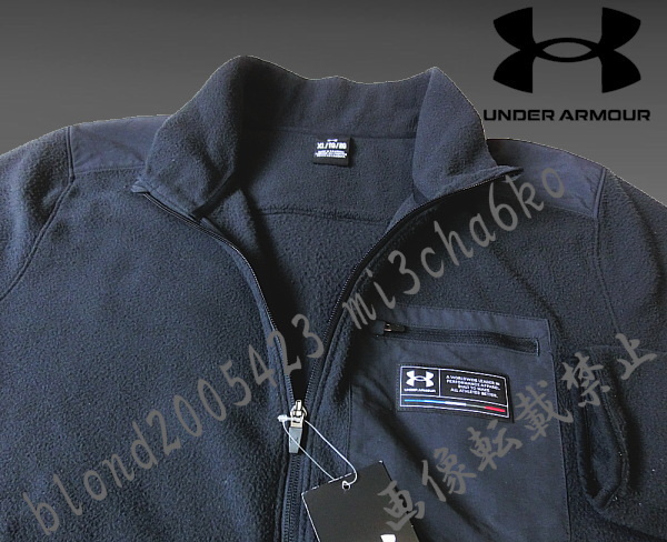 ■新品【UNDER ARMOUR】アンダーアーマー ゴルフに最適 UAマイクロフリース保温 フルZIPジャケット■BK/XXL_画像3