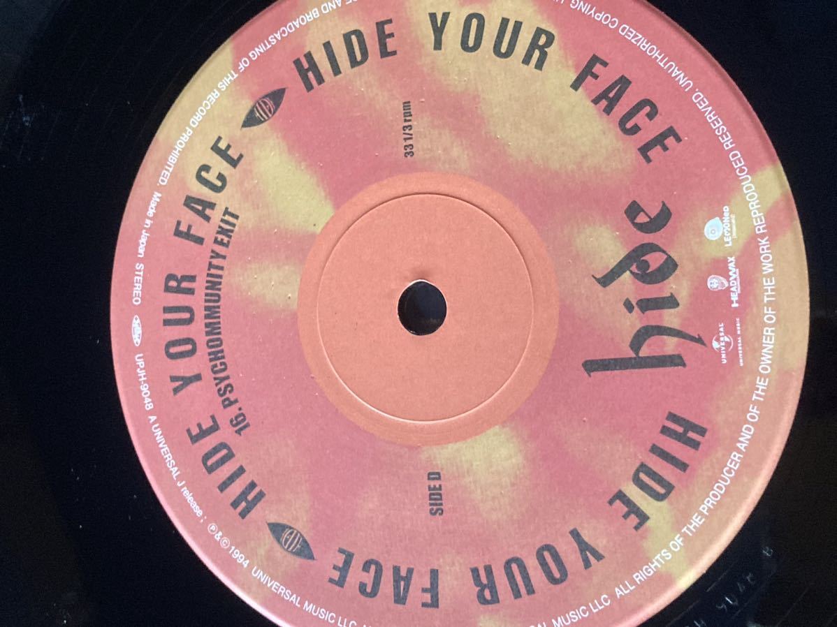 稀少　即決　アナログ　2LP　レコード　hide 『HIDE YOUR FACE』 アナログ　新品購入後　数回再生_画像8