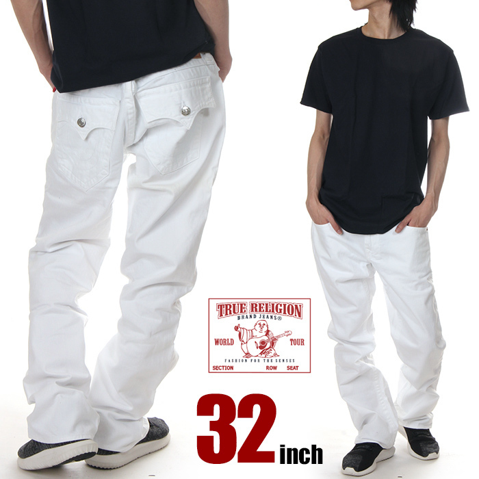 新品】True Religion デニムパンツ 32インチ メンズ 白 ホワイト 新品】True Religion デニムパンツ 32インチ メンズ 白 ホワイト