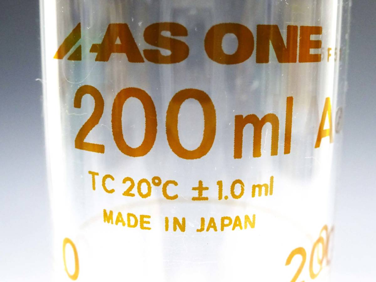 ◆(NS) AS ONE ガラス製 メスシリンダー 200ml A TC20℃ ±1.0ml 計量器具 実験 おもしろ花瓶 一輪挿し 花器 インテリア雑貨の画像7