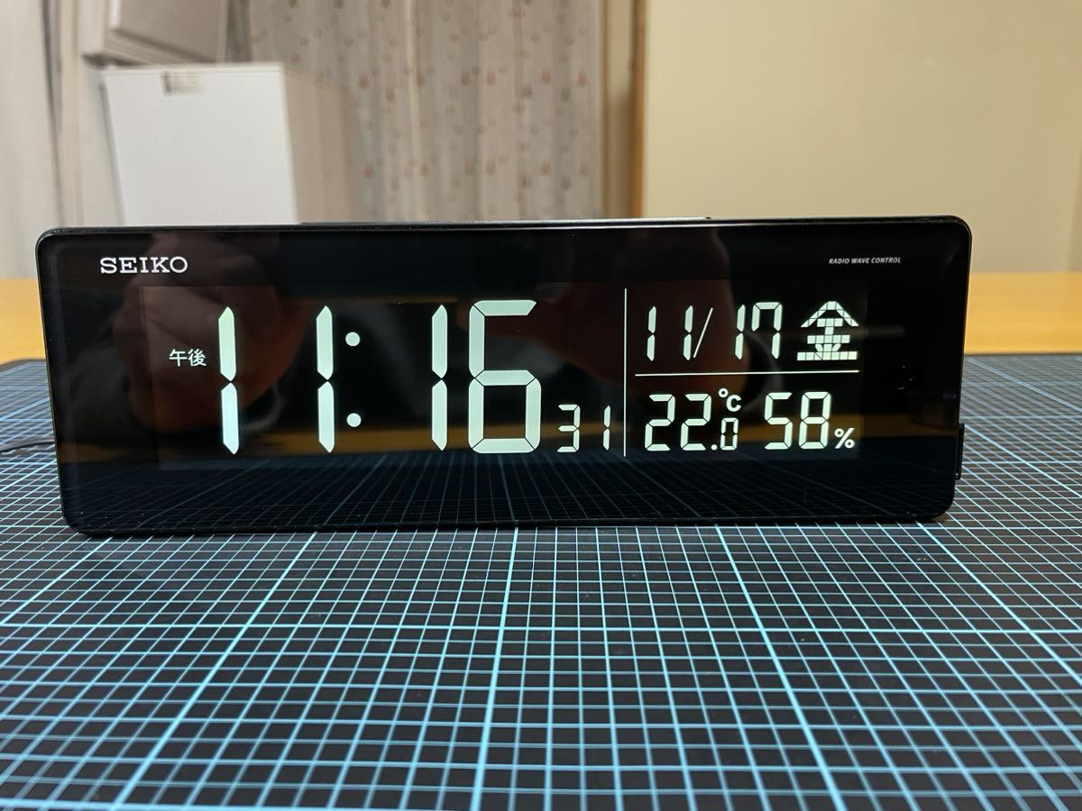 セイコー クロック 置き時計 目覚まし時計 電波 デジタル 交流式 カラー液晶 シリーズC3 01:黒 本体サイズ:7.3×22.2×4.4cm BC406K #054_画像5