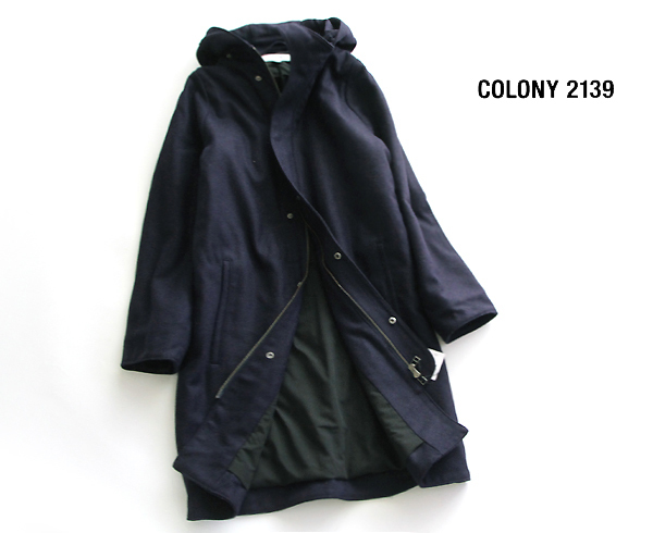 新品COLONY 2139殖民地★羊毛混紡融合的梅爾頓外套NA★ 原文:新品 COLONY 2139 コロニー★ウールブレンドフーテッドメルトンコートNA★