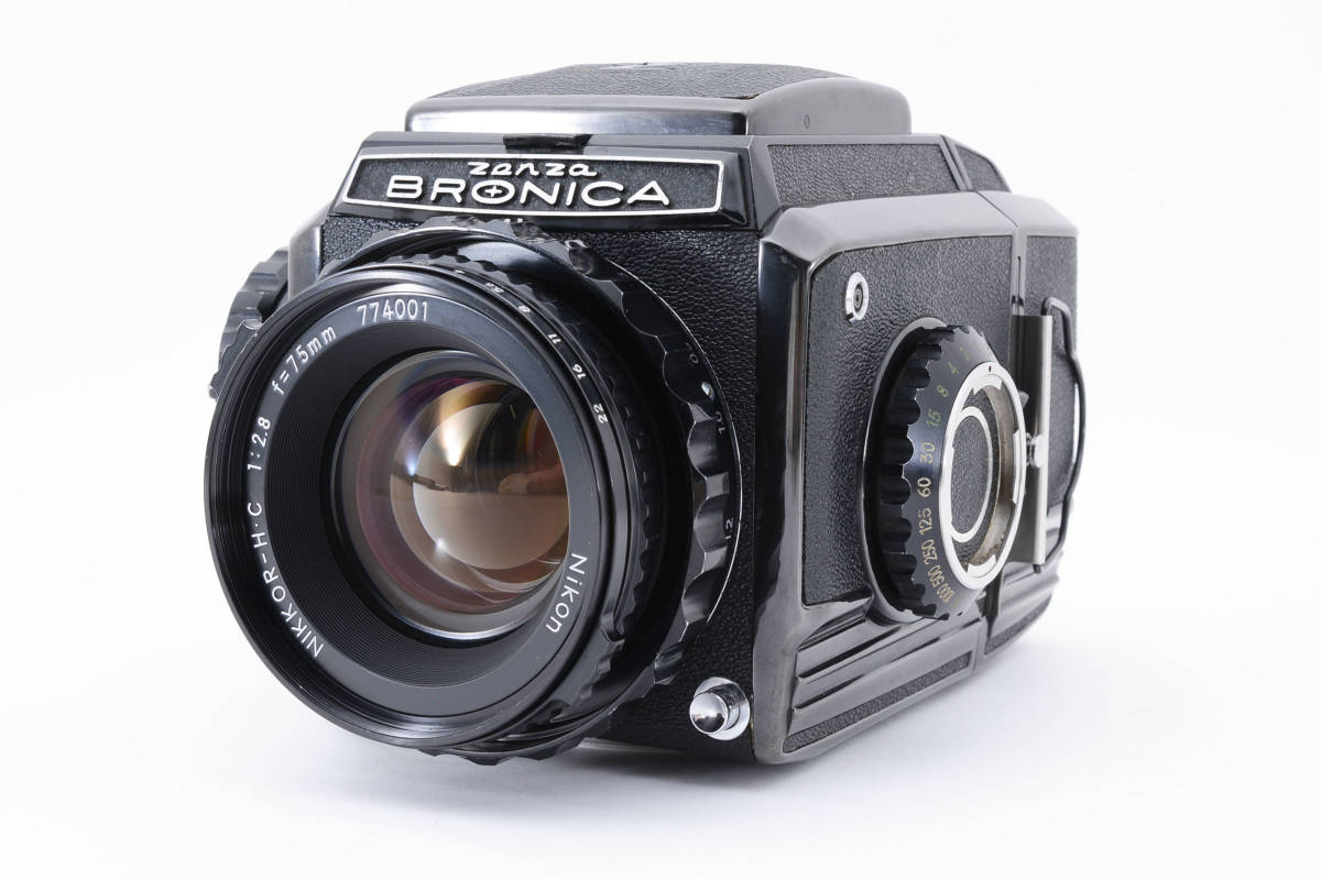 ★良品★ Zenza Bronica ブロニカ S2 黒 75mm f2.8 Nikkor H C 6x6 80size 1990275_画像1