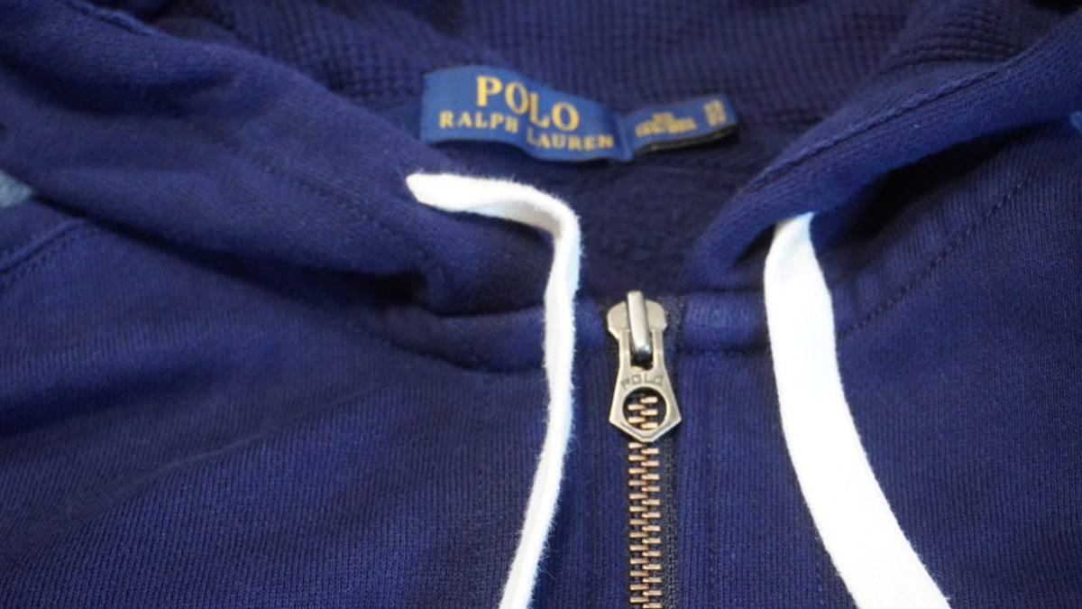 POLO RALPH LAUREN ポロラルフローレン フルジップパーカー ネイビー　USサイズXS_画像3