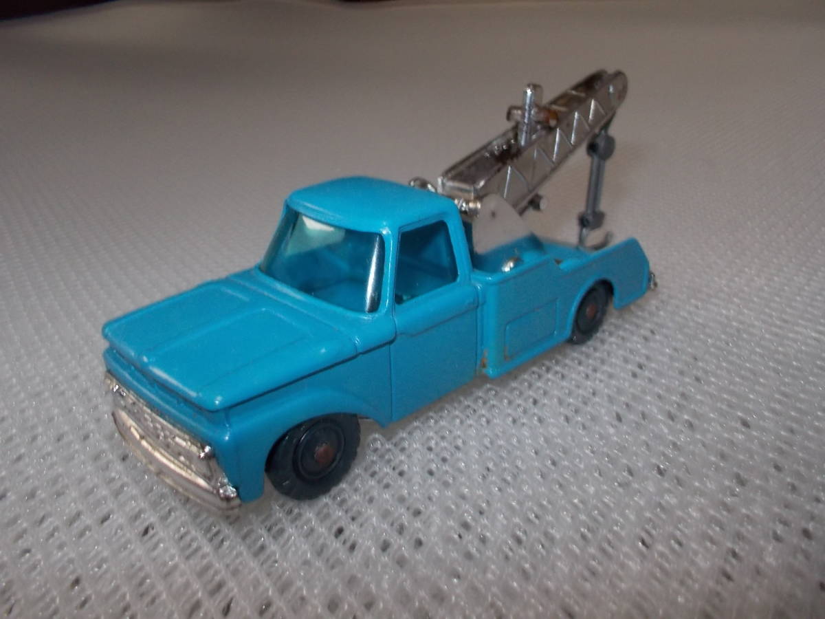 1960年代 昭和 当時物 ヴィンテージミニカー HUSKY ハスキー FORD F350 フォード トラック クレーン車 レッカー車 美品　レア物_画像1