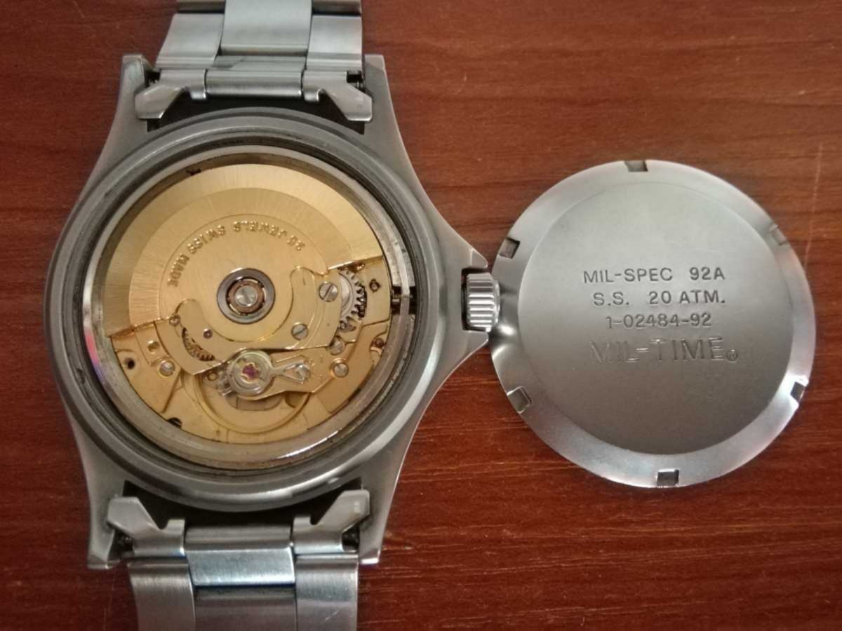 [ジャンク品　MIL-TIMEミルタイム　自動巻き　SWISS ETA 25JEWELS(画像②参考)メンズ腕時計　ジャンク中古品　定形外　レターパックプラス]_画像2