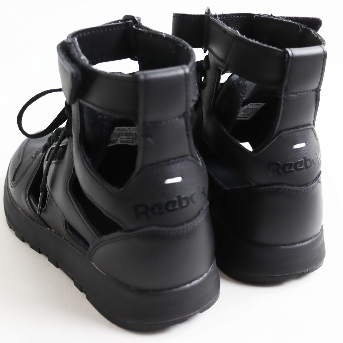 極美品●Maison Margiela メゾンマルジェラ×Reebok リーボック S37WS0569 TABI タビ レザー 軽量 ハイカットスニーカー 25.5cm ブラック_画像6