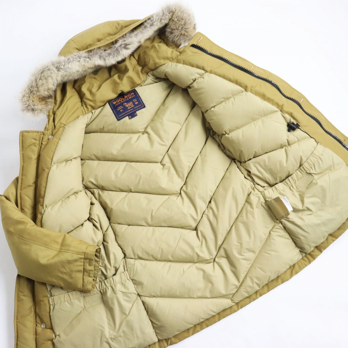 美品●WOOLRICH ウールリッチ WOCPS2393D アークティックパーカー コヨーテファー付き フーデッドダウンジャケット イエロー S相当 正規品_画像3