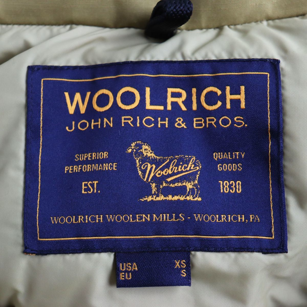 美品●WOOLRICH ウールリッチ WOCPS2393D アークティックパーカー コヨーテファー付き フーデッドダウンジャケット イエロー S相当 正規品_画像9