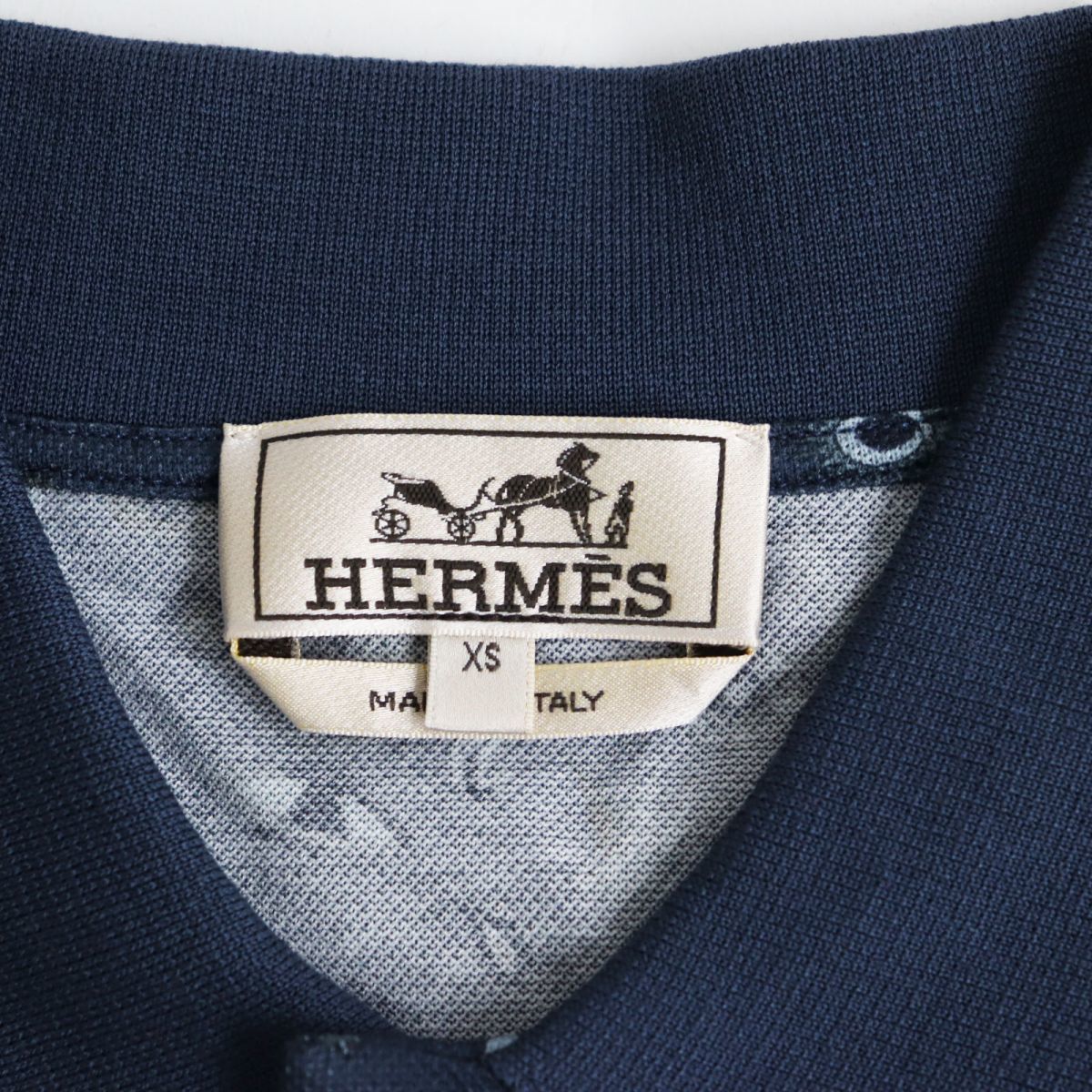  не использовался товар *22SS HERMES Hermes ho воздушный *iz* super H общий рисунок рубашка-поло с коротким рукавом оттенок голубого XS Италия производства стандартный товар с биркой мужской 