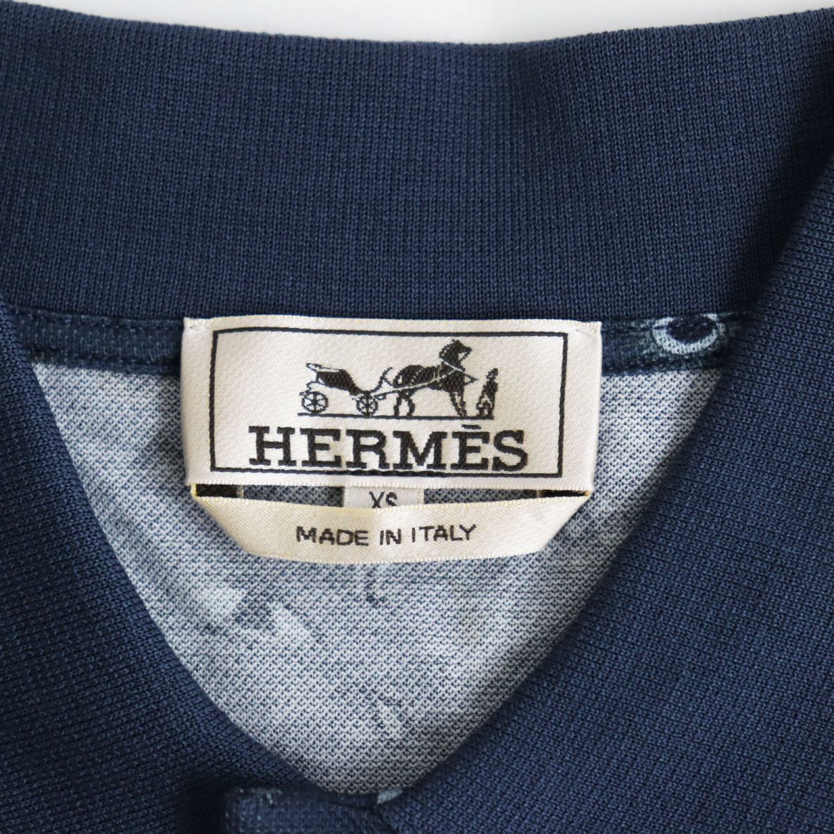  не использовался товар *22SS HERMES Hermes ho воздушный *iz* super H общий рисунок рубашка-поло с коротким рукавом оттенок голубого XS Италия производства стандартный товар с биркой мужской 