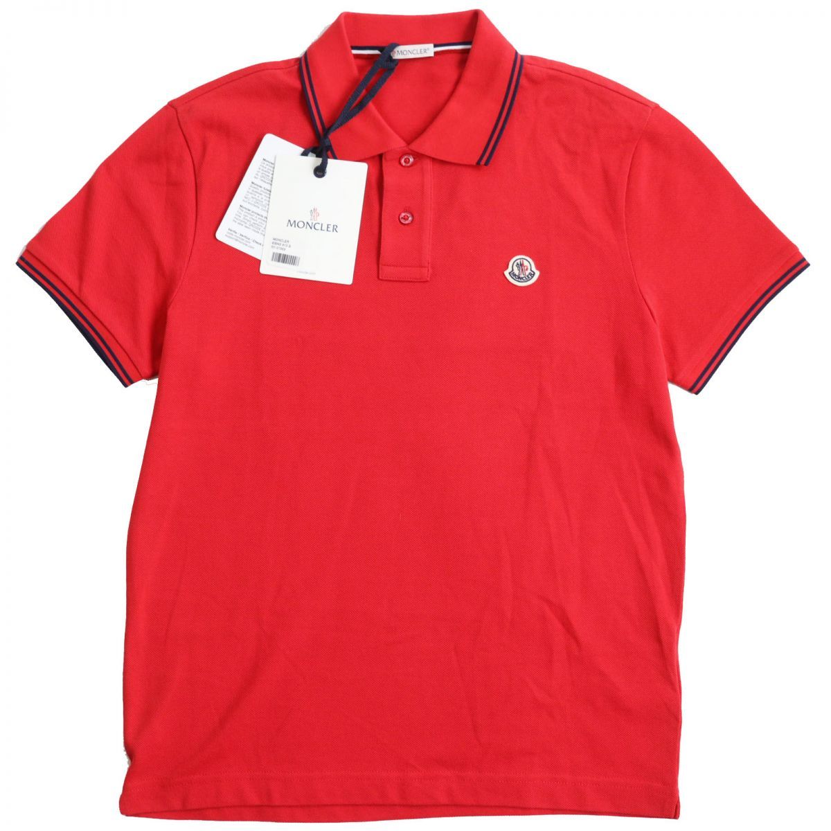 未使用品○MONCLER モンクレール MAGLIA POLO 鹿の子地 ロゴワッペン