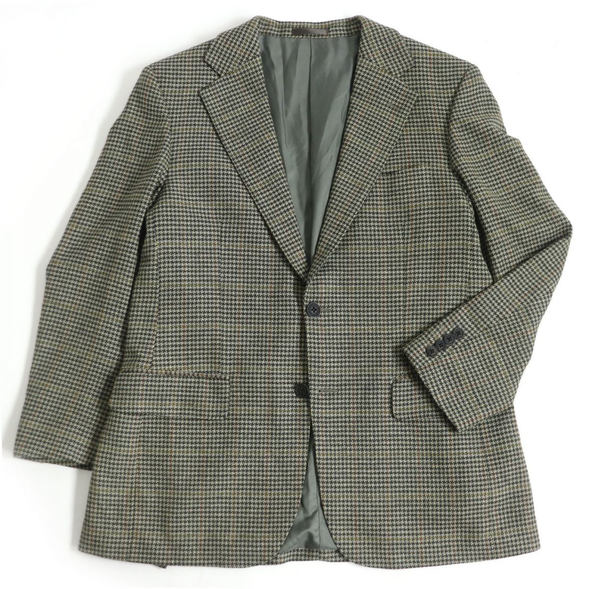  ultimate beautiful goods * Burberry London gun Club check pattern cashmere . single tweed jacket beige group 92-80-170/A5 made in Japan regular goods 