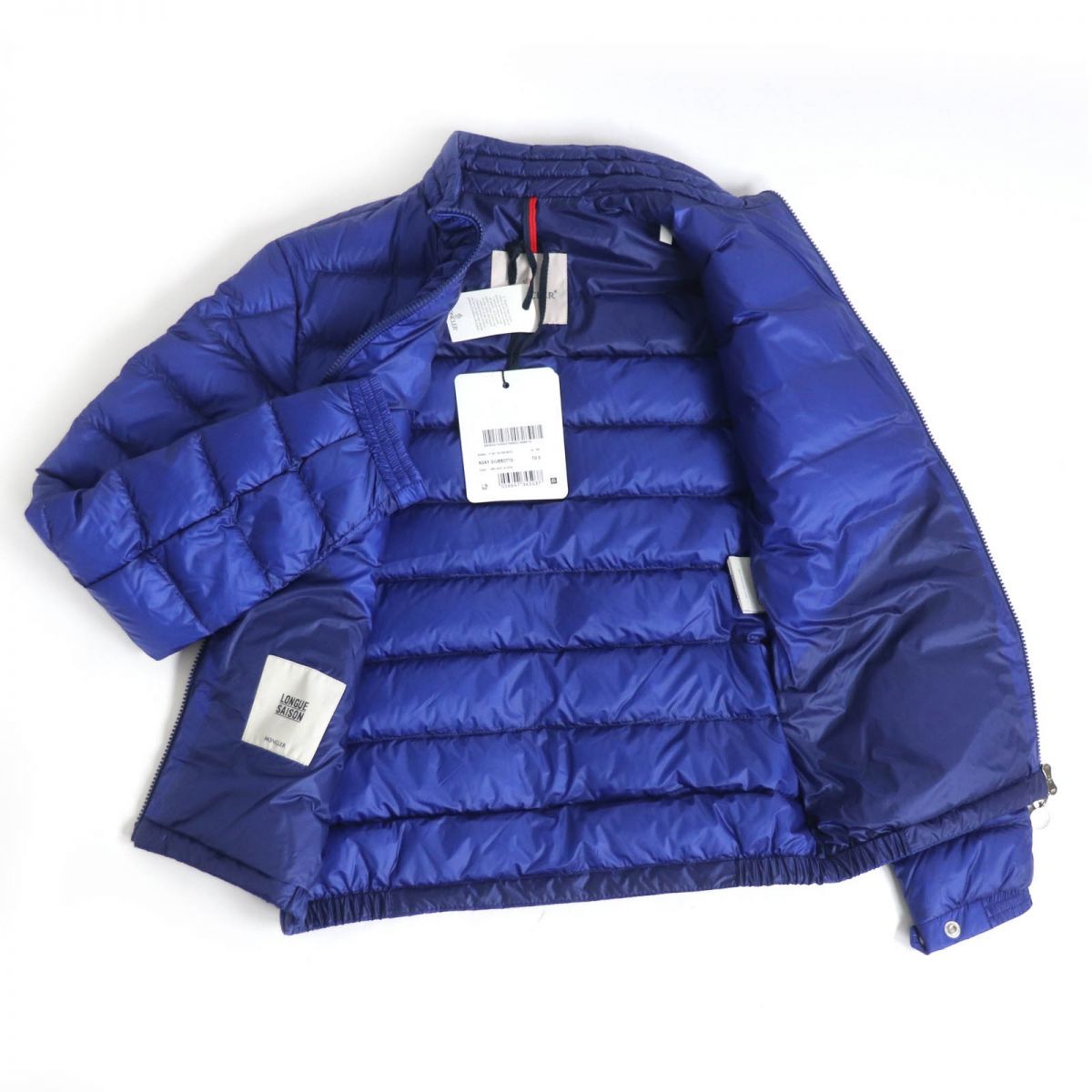 未使用品□20SS 定価￥163,900 MONCLER/モンクレール AGAY GIUBBOTTO WZIP ショートダウンジャケット/ブルゾン ブルー 0 国内正規品 軽量◎_画像3