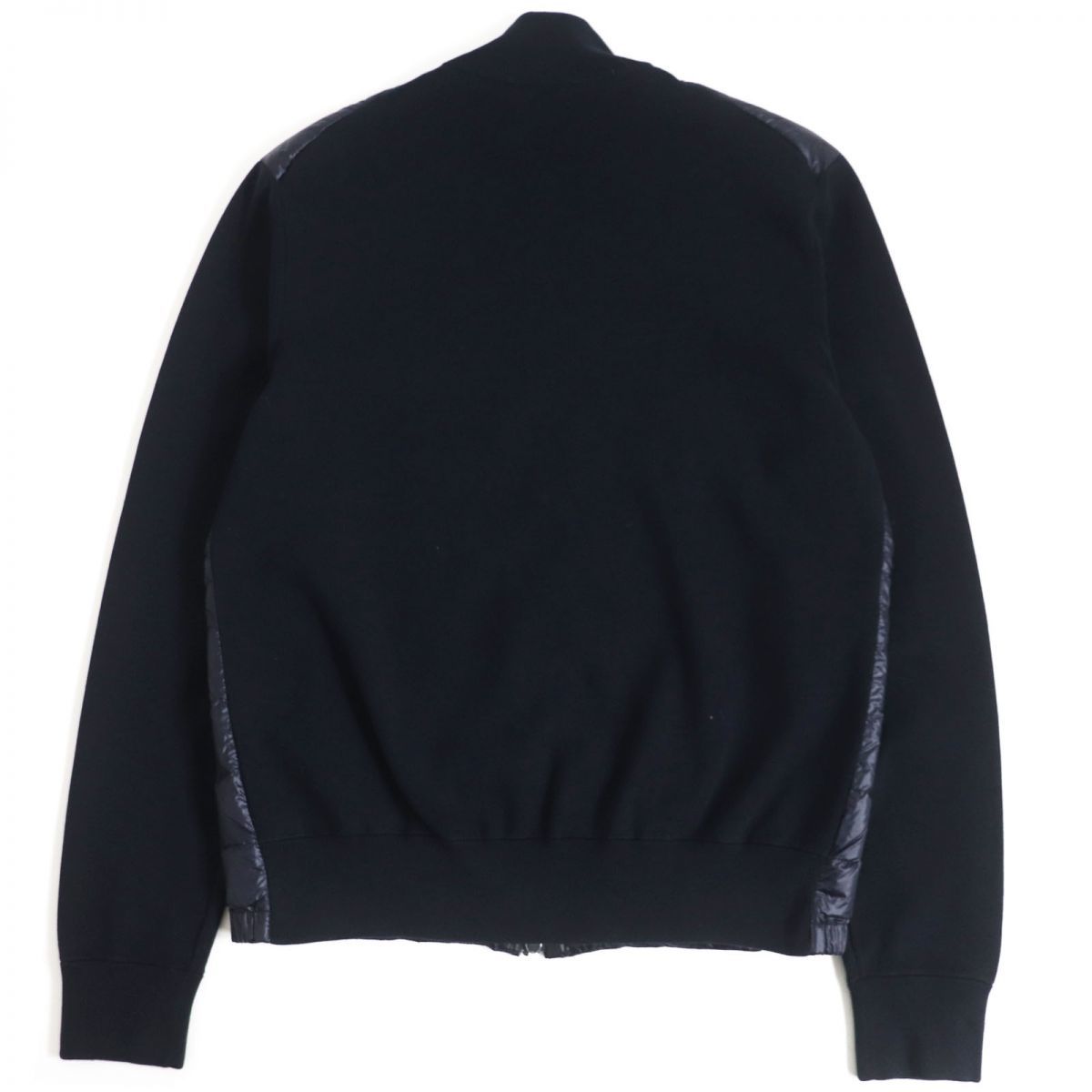 極美品□2019年製 MONCLER/モンクレール CARDIGAN TRICOT アームロゴ サイドライン ニット切替 ダウンジャケット ネイビー M 国内正規品_画像4