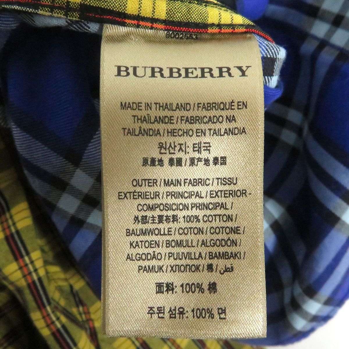 極美品□BURBERRY/バーバリー 8002553 クレイジーパターン タータンチェック/ノバチェック コットン 長袖シャツ マルチカラー L 正規品_画像7