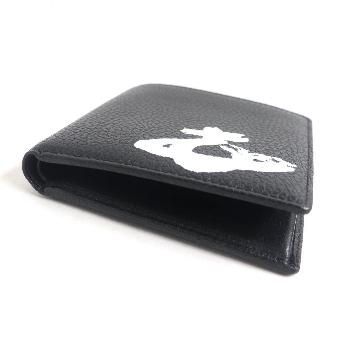 未使用□ヴィヴィアンウエストウッド MELIH MAN WALLET WITH COIN POCKET 51010016 オーブ 二つ折り レザー コンパクトウォレット 黒 伊製_画像4