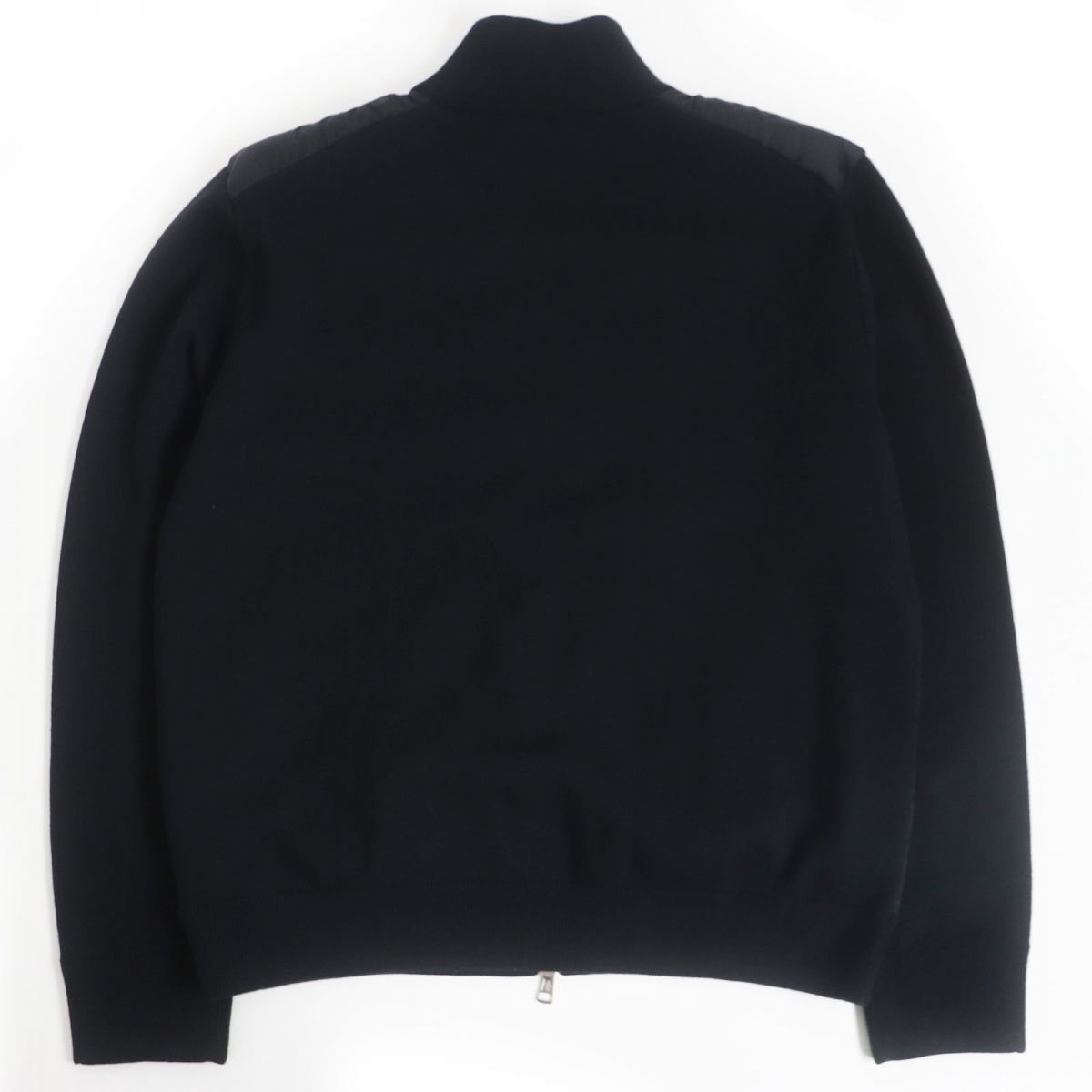 美品□2019年製 MONCLER/モンクレール MAGLIONE TRICOT CARDIGAN ロゴプリント WZIP ニットブルゾン/ダウンジャケット ブラック XXL 正規品_画像4