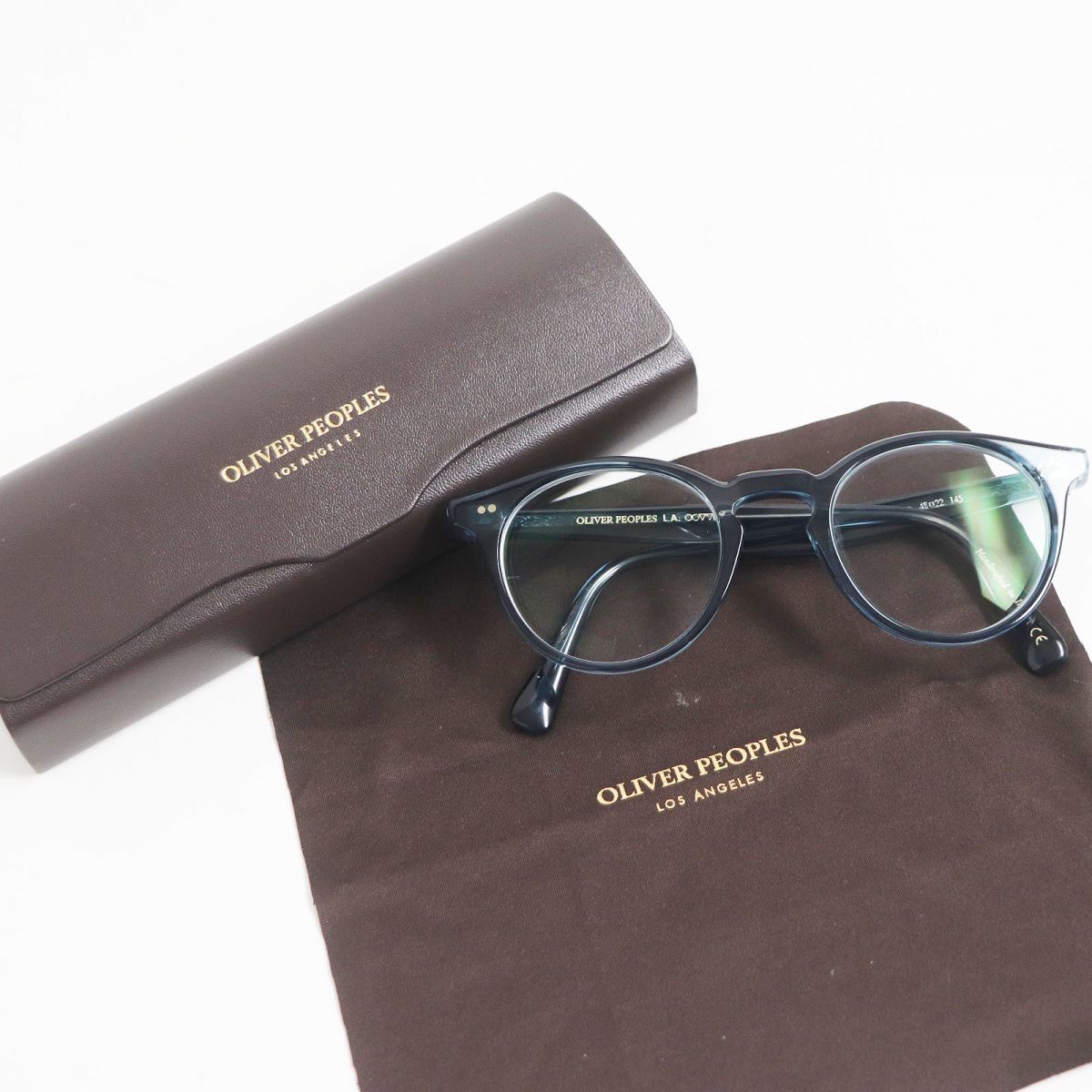 美品□OLIVER PEOPLES/オリバーピープルズ OV5459U Romare ロメア キーホールブリッジ メガネ/アイウェア ブルー 48□22-145 伊製 度入り_画像2