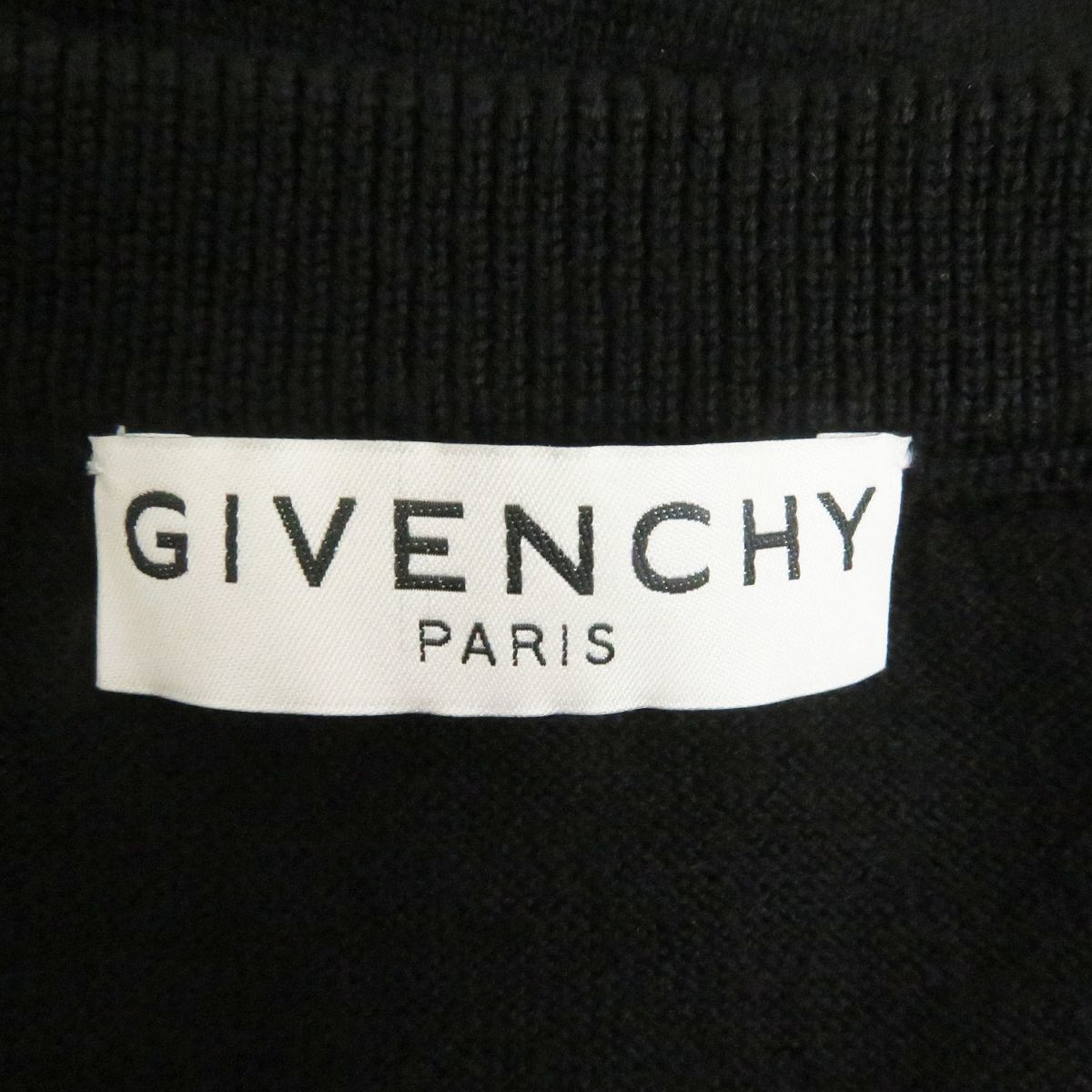  beautiful goods *19AW GIVENCHY/ji van si.BM90B1404X signature Logo embro Ida Lee wool 100% long sleeve knitted / sweater black XL made in Italy regular 