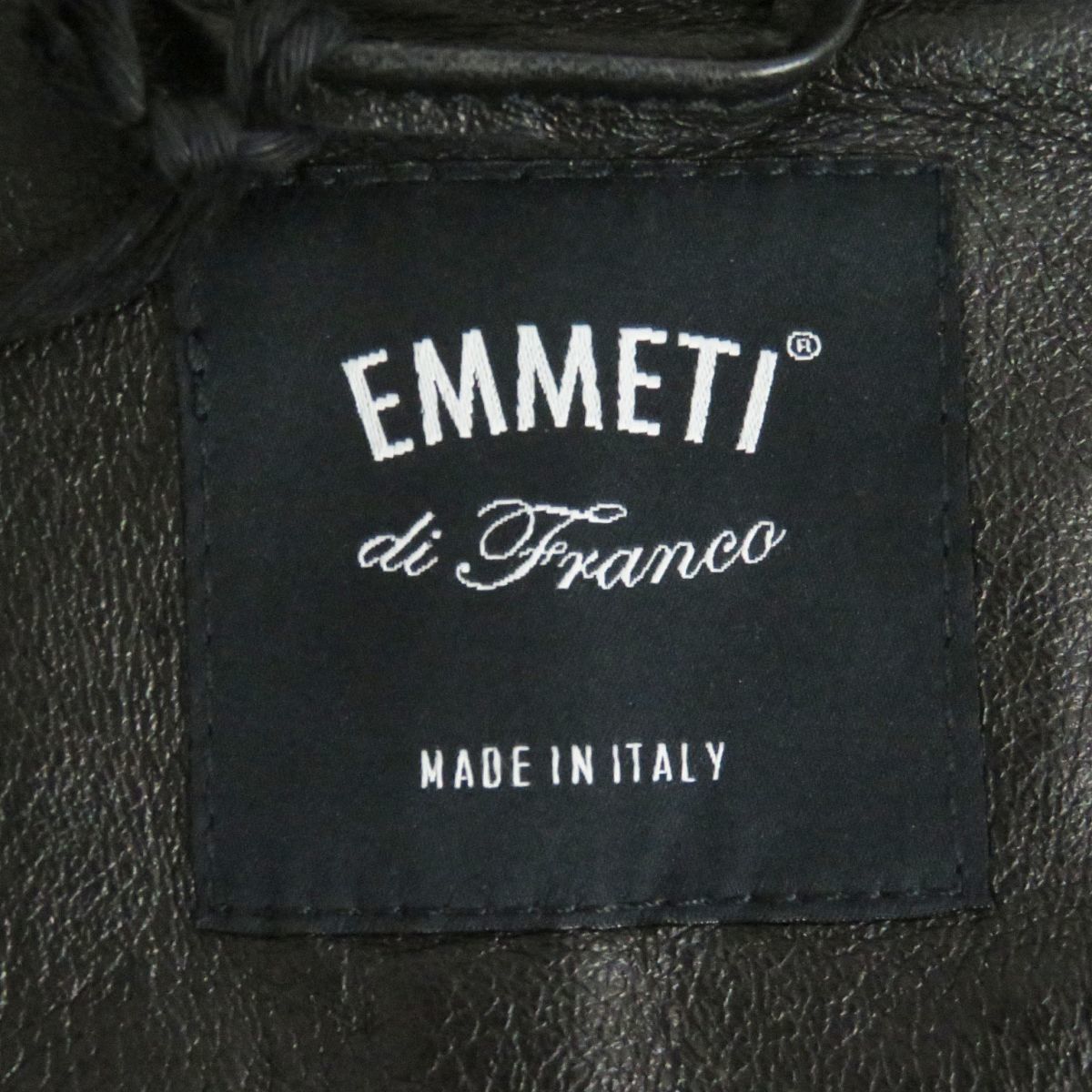  ultimate beautiful goods *EMMETI/emetiFAY stand-up collar WZIP lambskin Single Rider's / leather jacket black 42 Italy made regular goods 