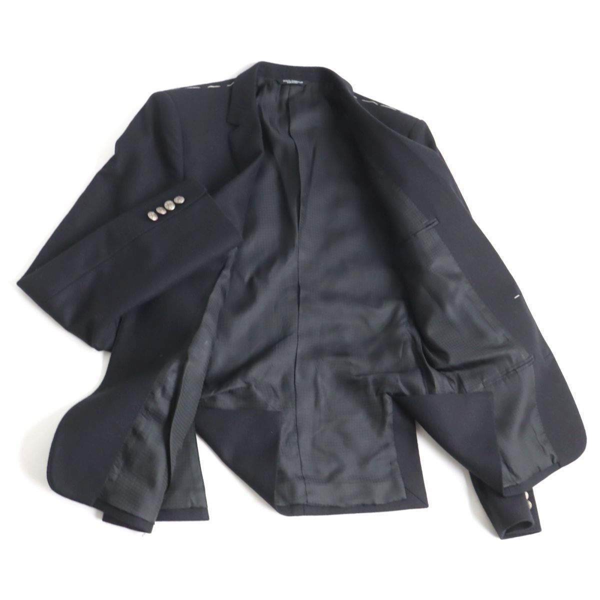 не использовался товар *DOLCE&GABBANA Dolce & Gabbana серебряный кнопка толстый одиночный жакет / tailored jacket черный 46 сделано в Италии стандартный товар 