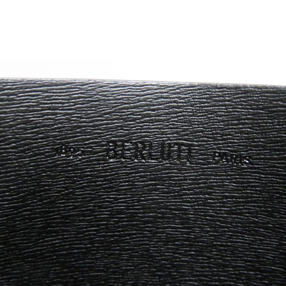 良品□2020年製 BERLUTI/ベルルッティ バンブー カリグラフィ スクリット レザー カードケース/パスケース/名刺入れ ブルー イタリア製_画像6