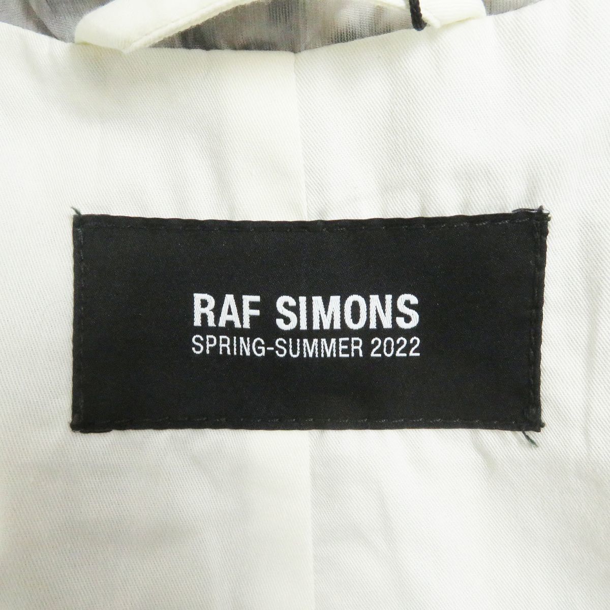  не использовался товар *22SS RAF SIMONS/ Raf Simons общий рисунок Logo кнопка Relaxed fit raincoat Пальто Честерфилд / нейлон пальто серый / оттенок голубого S сделано в Италии 