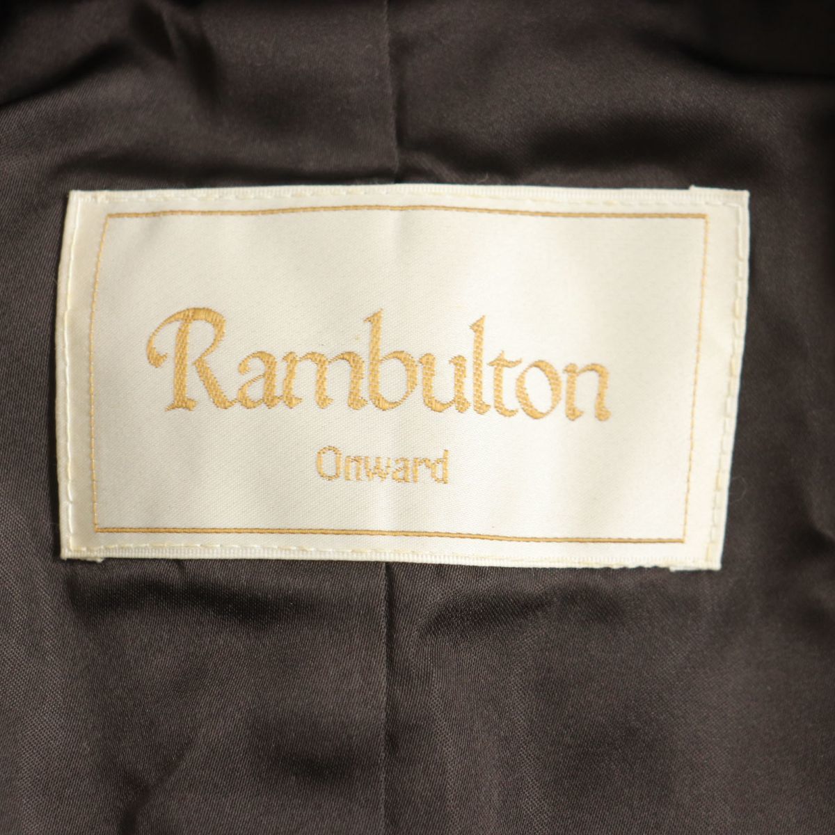 極美品▼Rambulton(ONWARD) ランブルトン(オンワード) MINK ミンク 裏地ロゴ柄 本毛皮コート ダークブラウン 毛質艶やか・柔らか◎_画像6