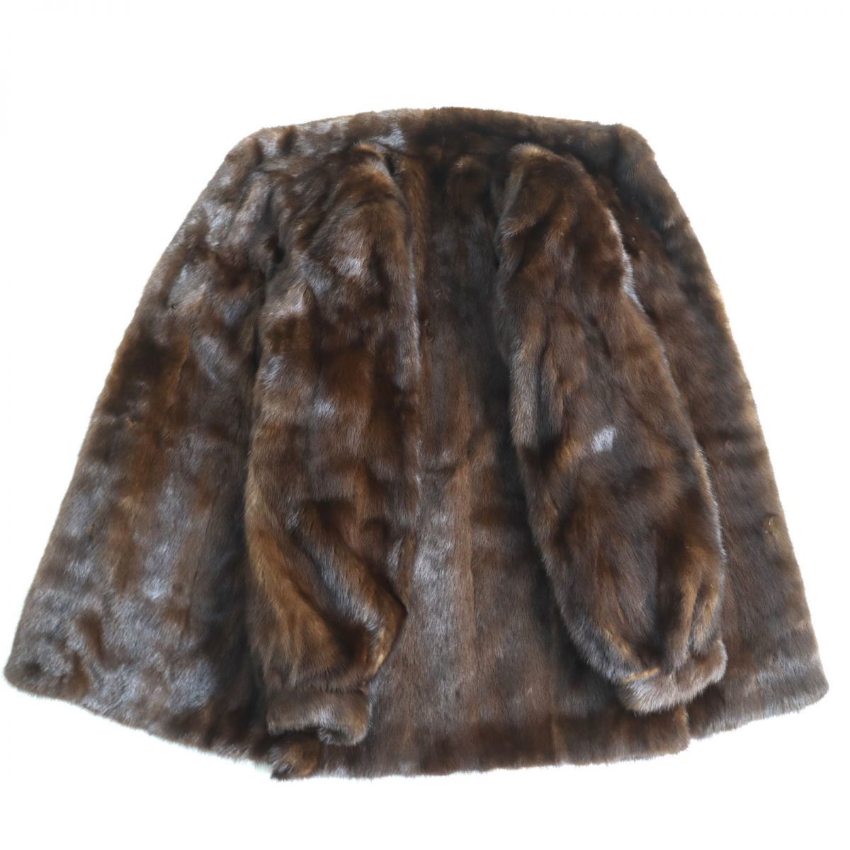 良品▲MG Sable FUR MINK ミンク 本毛皮ショートコート ジャケット ダークブラウン １１号 毛質艶やか・柔らか◎_画像3