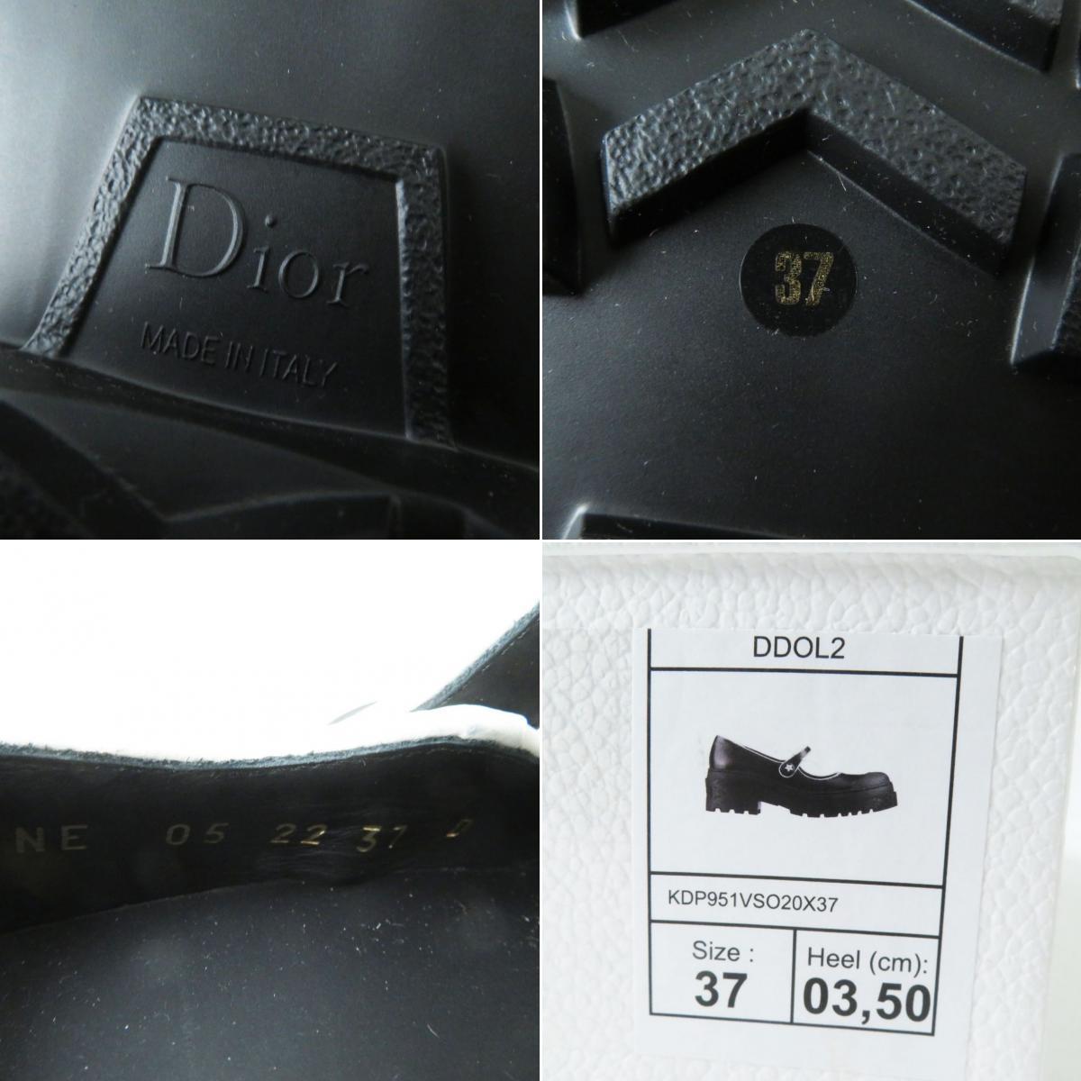  не использовался товар * Christian Dior KDP951VSO20X37 D-DOLL2.0 женский bai цвет толщина низ Loafer | обувь черный × белый 37 коробка 