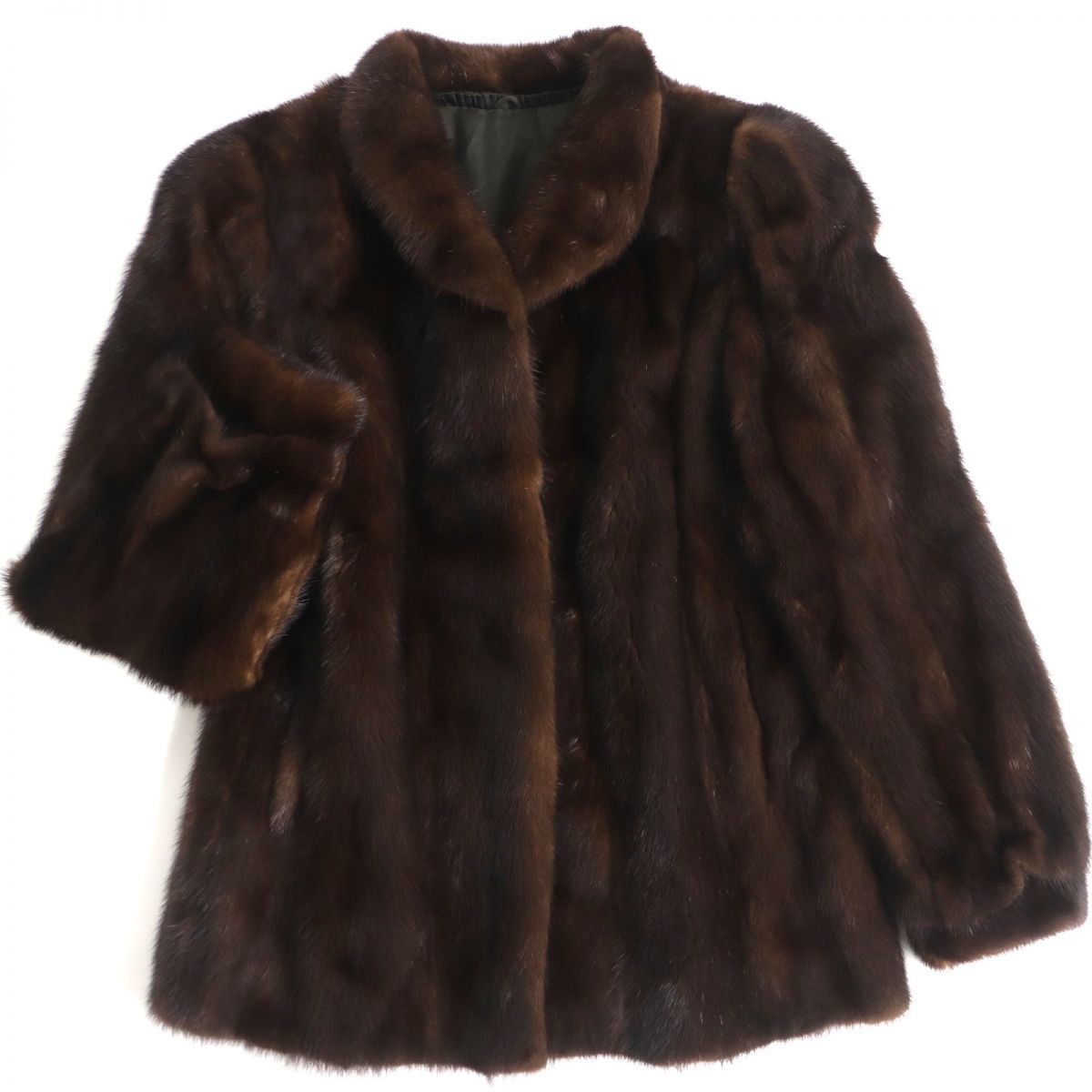 毛並み極美品▼SAGA MINK サガミンク 本毛皮コート ブラウン 大きいサイズ15号 毛質艶やか・柔らか◎