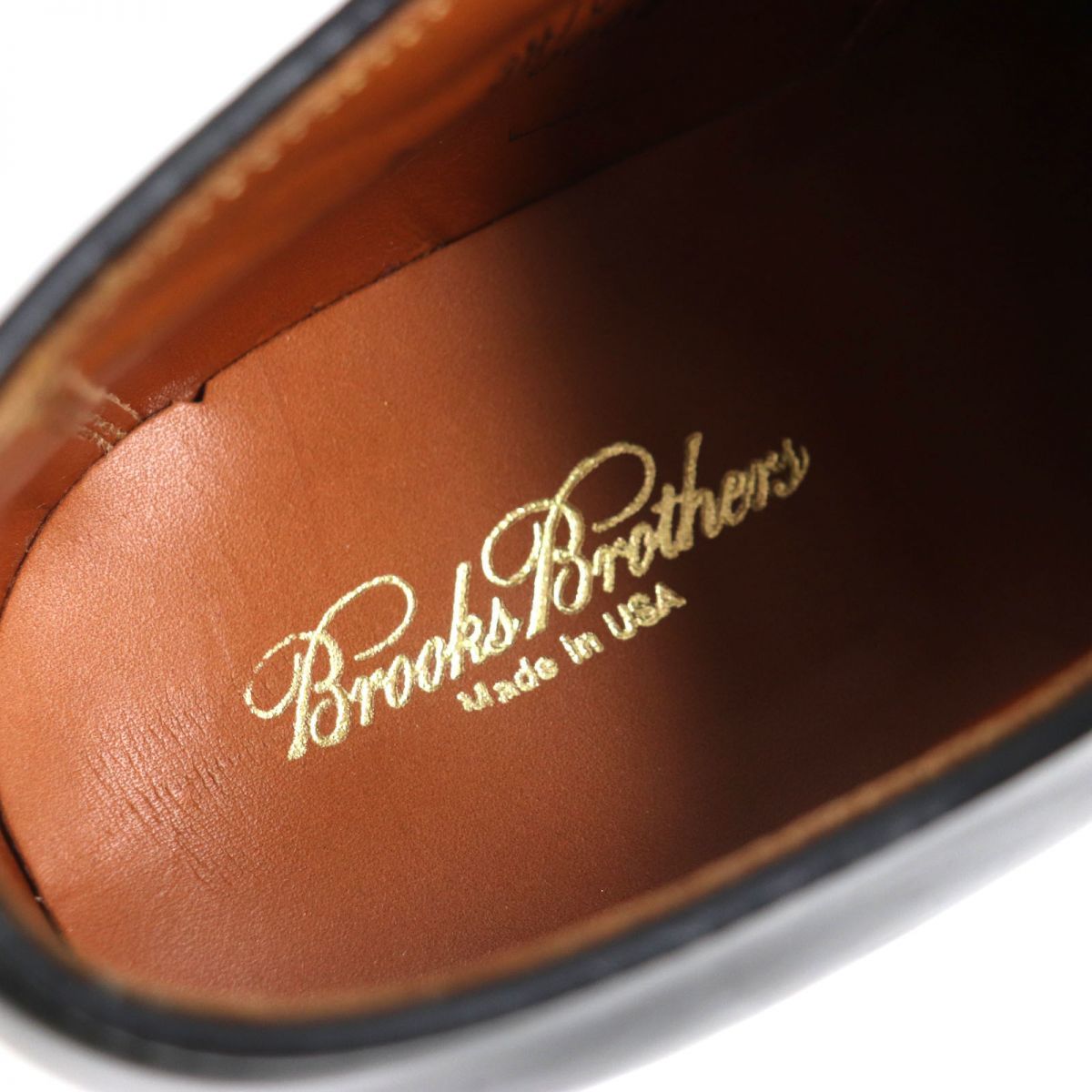 美品▼BROOKS BROTHERS×ALDEN ブルックスブラザーズ×オールデン 00061 ストレートチップ 外羽根 レザーシューズ 黒 7D メンズ USA製_画像6