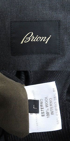 美品□Brioni/ブリオーニ ストライプ ウール100% 厚手 チェスターコート/ロングコート チャコールグレー L イタリア製 正規品 メンズ◎の画像5