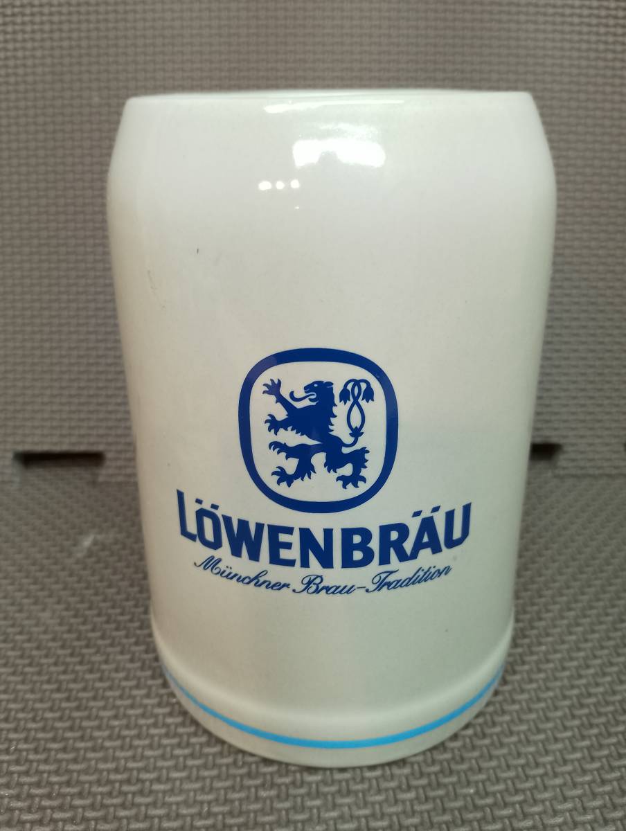  レーベンブロイ/ LOWENBRAU：陶器タンブラー　0.5L　マグカップ　ビアジョッキ_画像1