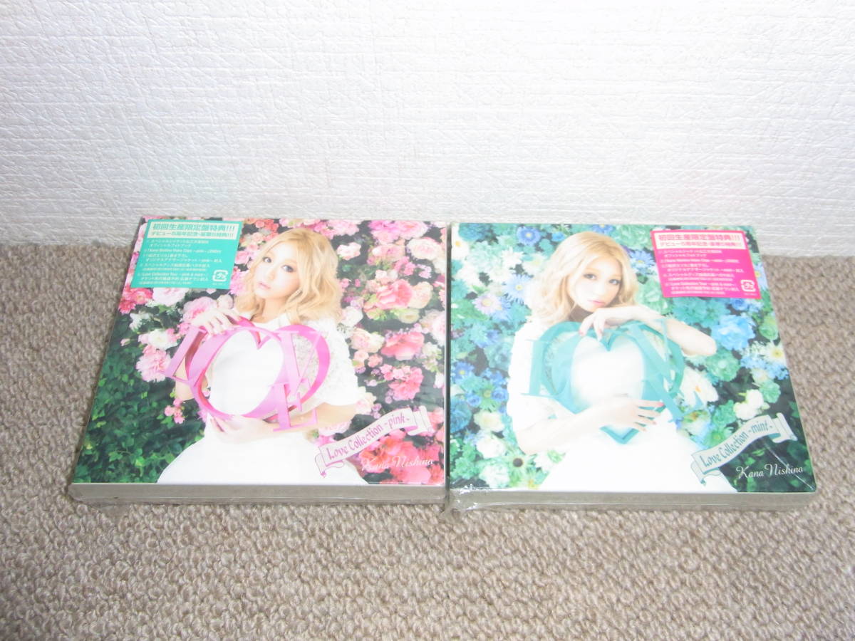 西野カナ 「Love Collection～pink～」「Love Collection～mint～」ベストアルバム 初回盤DVD付 2枚セット_画像1