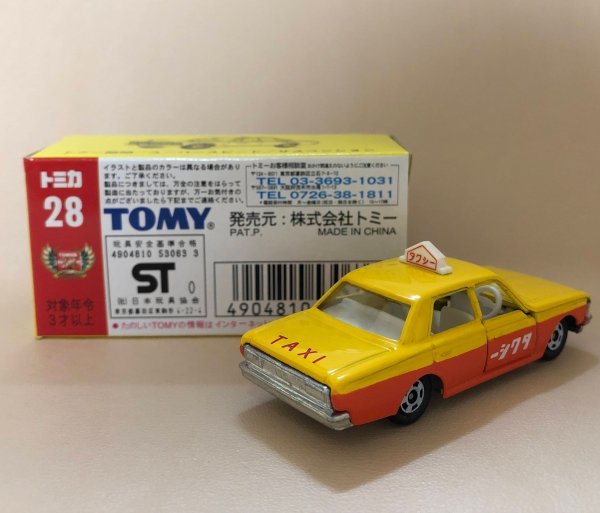 トミカ トヨタ クラウン タクシー 中国製 No.28 ミニカー TOMICA 同梱可 TOYOTA CROWN TAXI (Eelf_dmpbx)の画像2