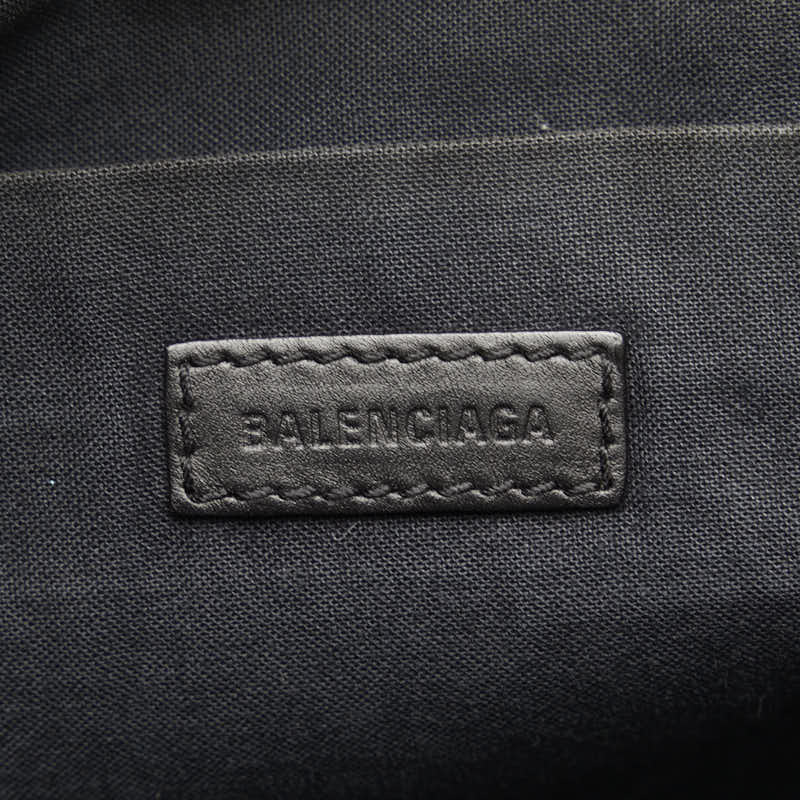  Balenciaga темно-синий зажим L ручная сумочка клатч 373840 черный парусина кожа женский BALENCIAGA [ б/у ]