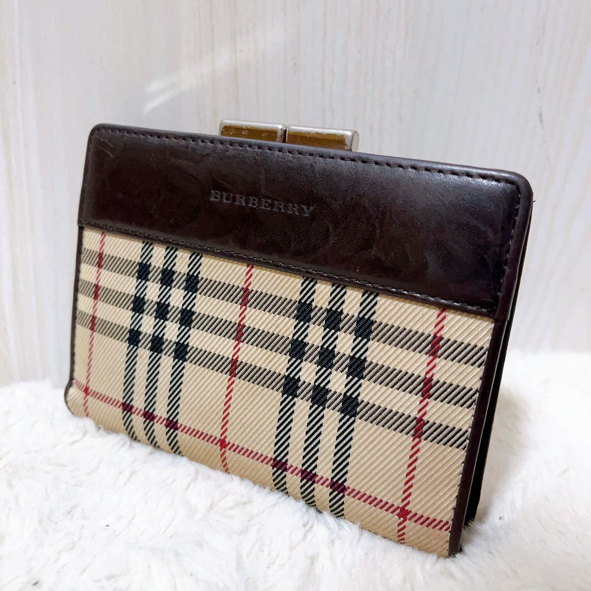 BURBERRY バーバリー 財布 折り財布 がま口財布 ノバチェック カードケース 小銭入れ_画像1