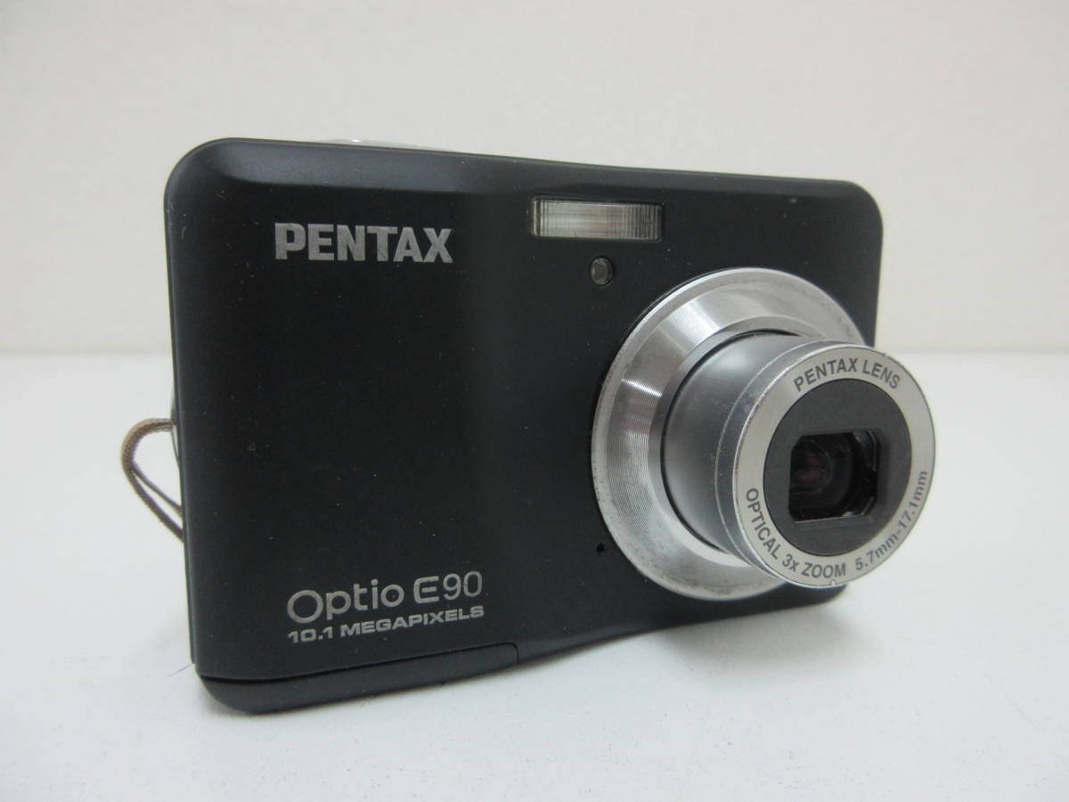 中古 カメラ PENTAX ペンタックス Optio E90 10.1 MEGAPIXELS コンパクトデジタルカメラ ブラック 単三電池対応 ※通電のみ確認済 ／V_画像2