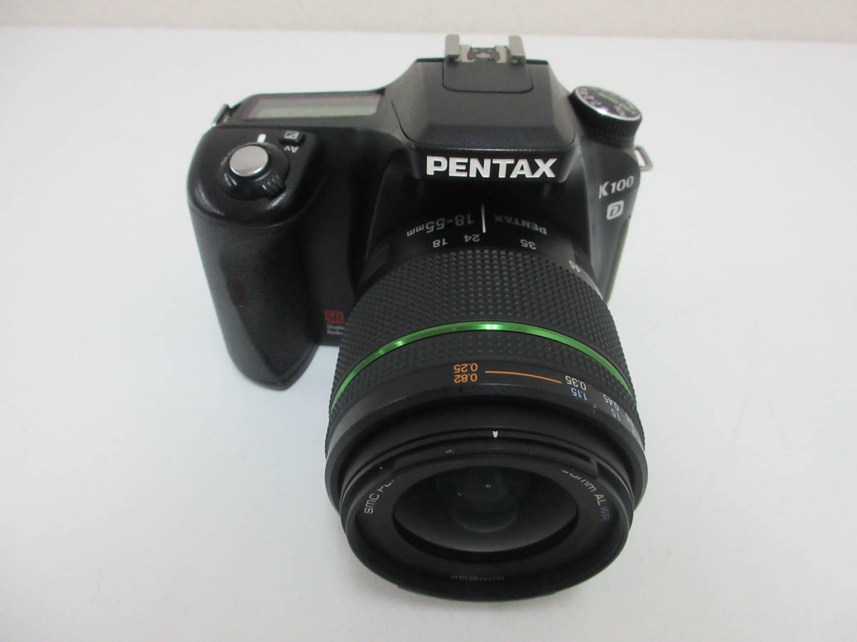 中古 カメラ ペンタックス PENTAX K100D / レンズ smc PENTAX-DA 18-55mm 1:3.5-5.6 AL WR ※通電のみ確認済 ／い_画像2