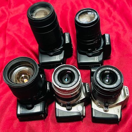 【ジャンク品】 Canon EOS　キヤノン イオス　一眼レフ　フィルムカメラ レンズセット 5台 大量　まとめ売り お買い得品　③_画像3