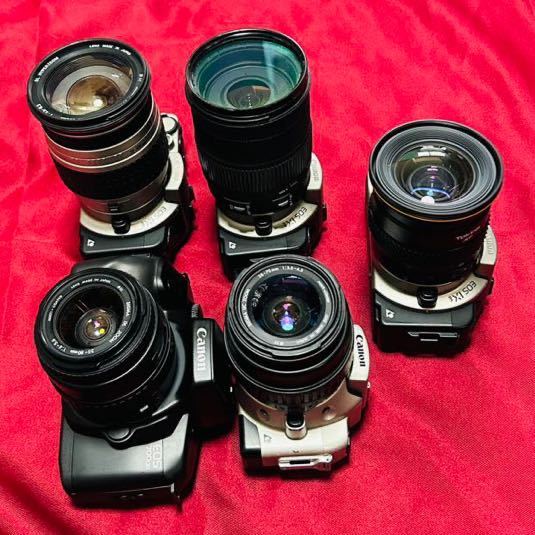 【ジャンク品】 Canon EOS　キヤノン イオス　一眼レフ　フィルムカメラ レンズセット 5台 大量　まとめ売り お買い得品　④_画像3