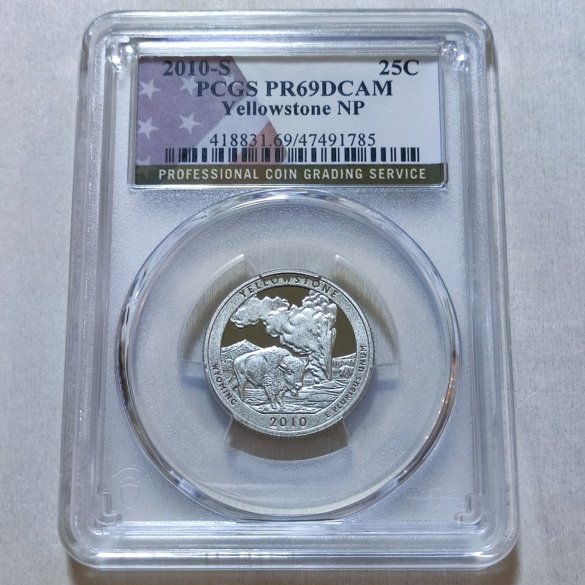 準最高鑑定 PCGS PR69DCAM イエローストーン国立公園 アメリカ・ザ・ビューティフル クオーター モダンコイン アンティークコインの画像7