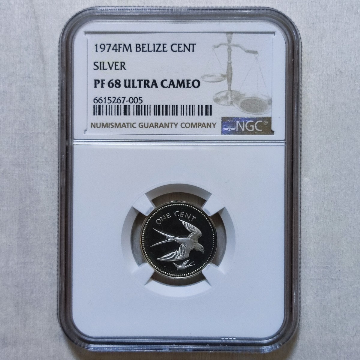 1円スタート！ シルバープルーフセット NGC PF68UC 1974 ベリーズ 1セント銀貨 ツバメトビ アンティークコイン モダンコイン_画像3