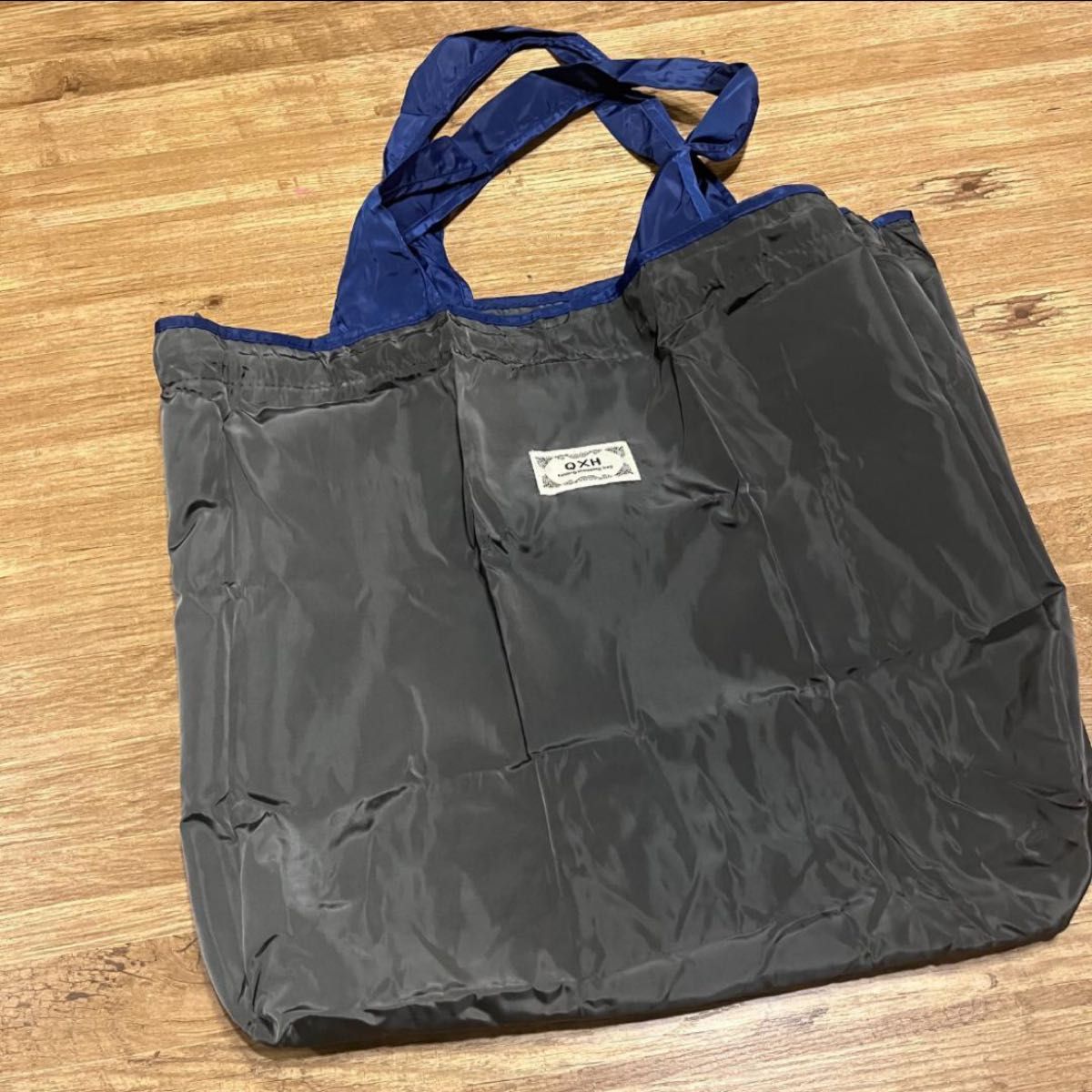 トートバッグ　エコバッグ　巾着　ナイロン　旅行　通勤　大容量　無地　ナイロンバッグ　バッグ　レディース　メンズ　グレー　ネイビー