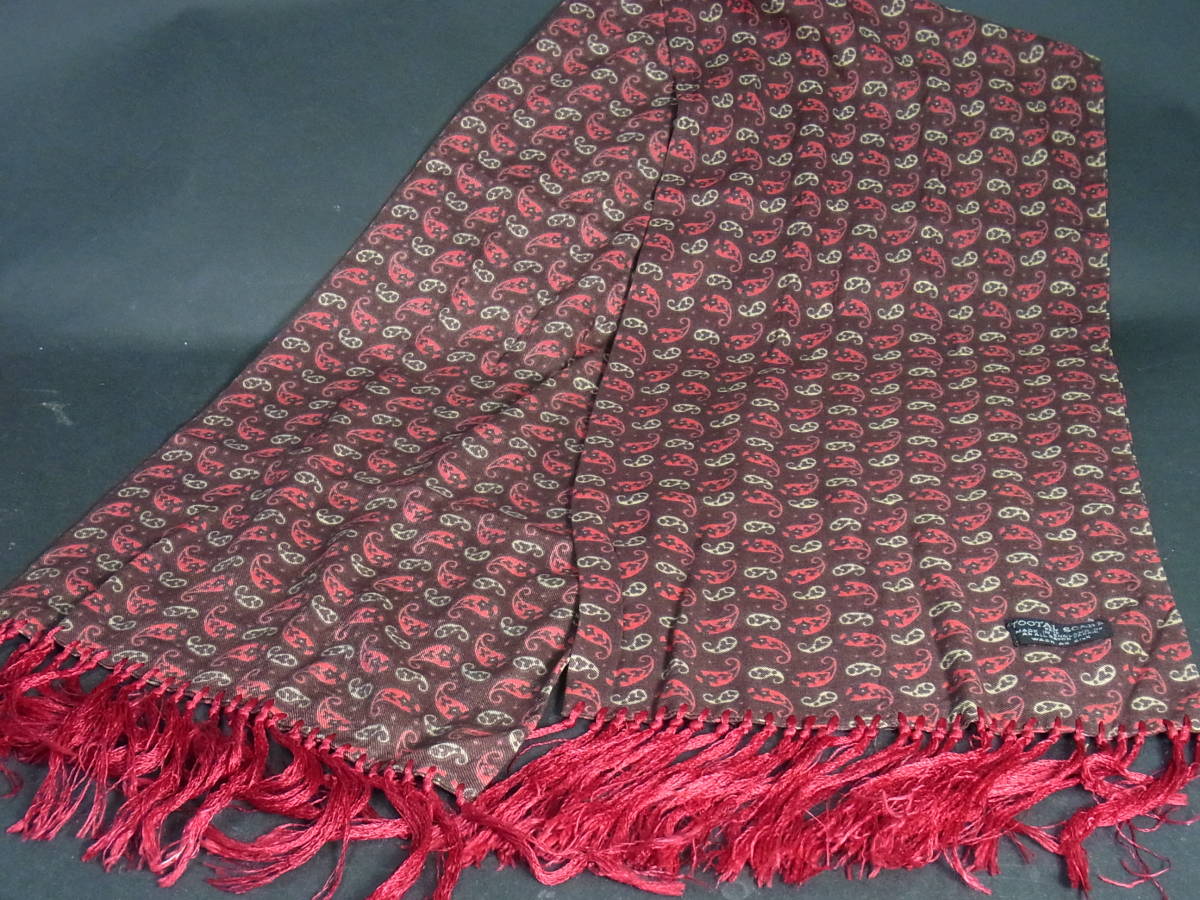 (B525) TOOTAL SCARF античный мужской женский шарф шелк палец на ноге taru Британия Англия бренд б/у одежда Vintage 